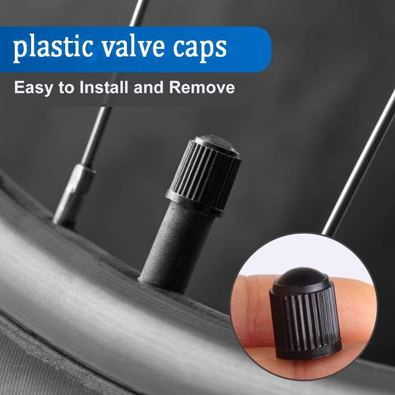 Upgraded Tire Valve Caps with Sealing Ring for Cars, Motorcycles, Trucks, Bicycles, Bikes (Black) 24 Pack