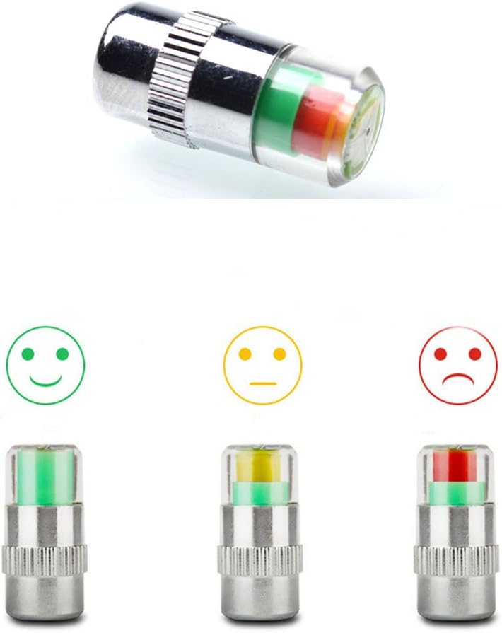 4 Pack Car Tire Pressure Monitor Valve Cap Sensor Indicator Easy to Read 3 Color Eye Alert