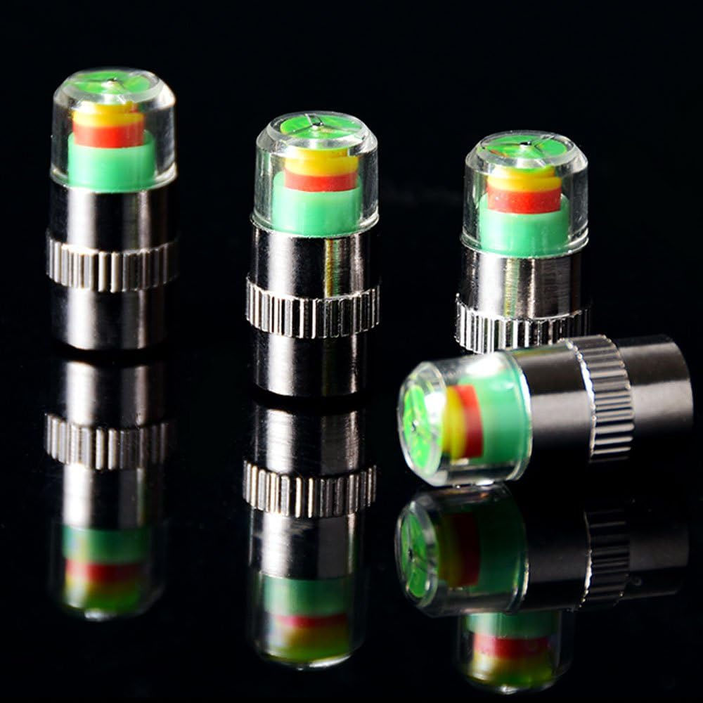 4 Pack Car Tire Pressure Monitor Valve Cap Sensor Indicator Easy to Read 3 Color Eye Alert