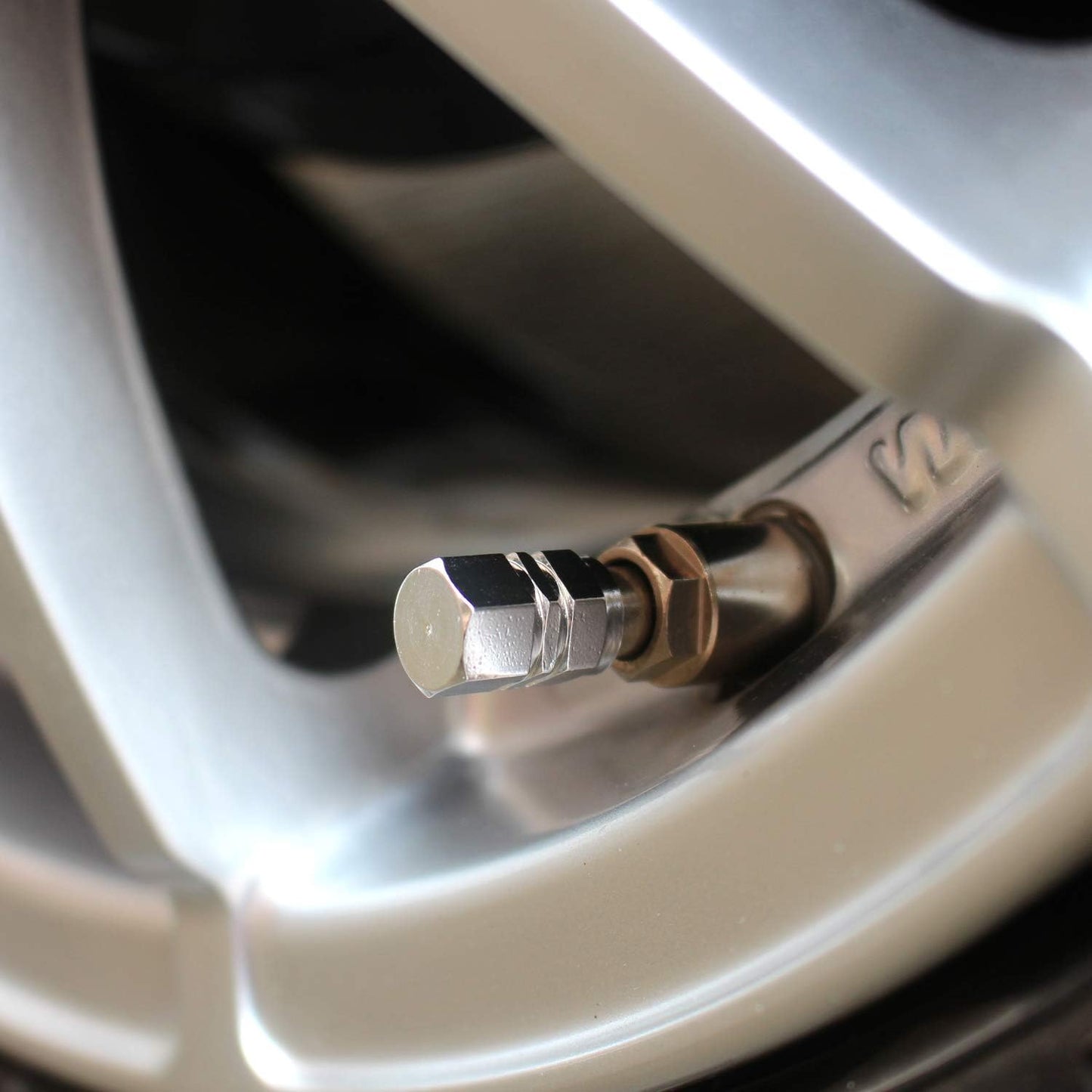 Tire Valve Caps (12 Pack) Heavy Duty Valve Caps | Dustproof with O-Ring Rubber Seal | Hexagonal Design | Outdoor, All-Weather, Anti-Flat Protection | Lightweight General-Purpose Aluminum Alloy (Silver)