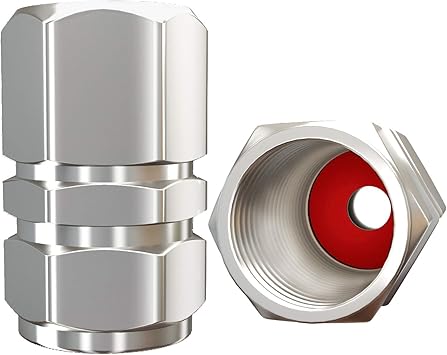 Tire Valve Caps (12 Pack) Heavy Duty Valve Caps | Dustproof with O-Ring Rubber Seal | Hexagonal Design | Outdoor, All-Weather, Anti-Flat Protection | Lightweight General-Purpose Aluminum Alloy (Silver)
