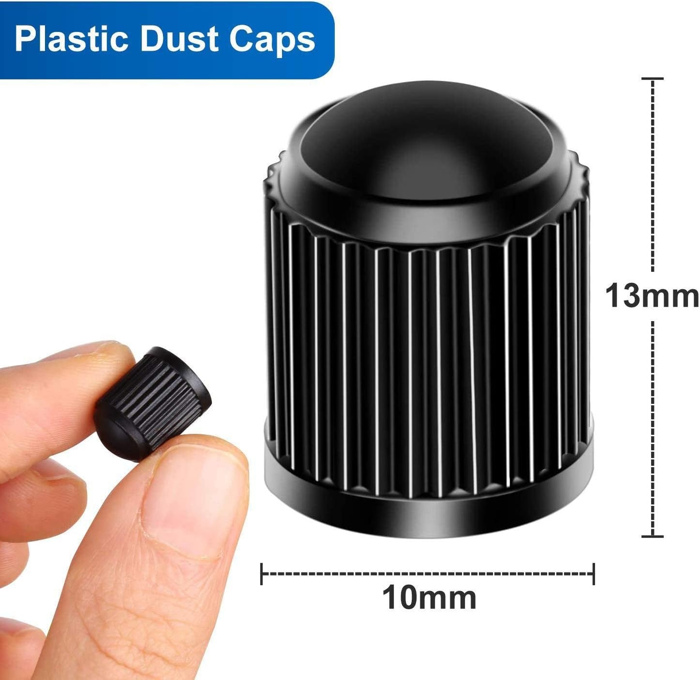 Upgraded Tire Valve Caps with Sealing Ring for Cars, Motorcycles, Trucks, Bicycles, Bikes (Black) 24 Pack