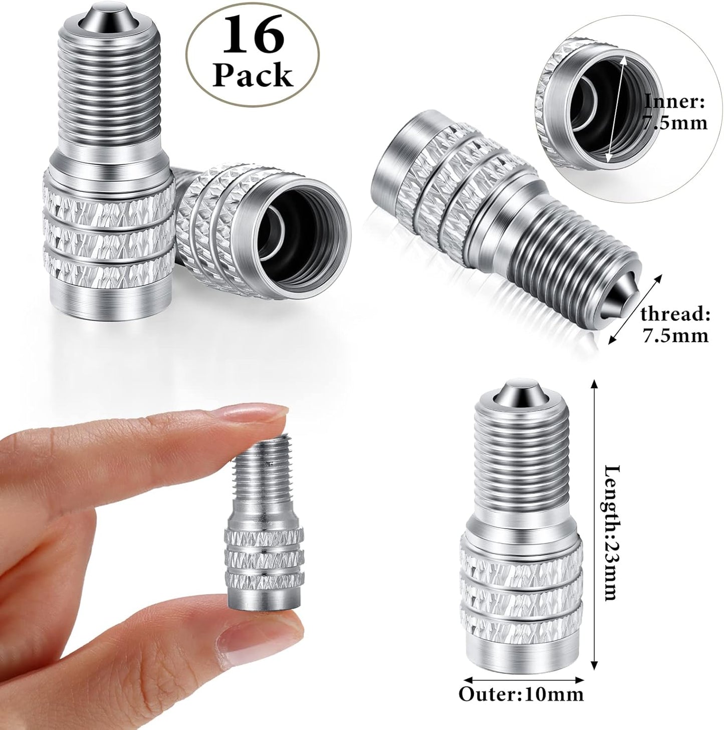 16 pack double valve caps pneumatic tire valve caps circulation tire caps suitable for high pressure truck car RV semi bus tires