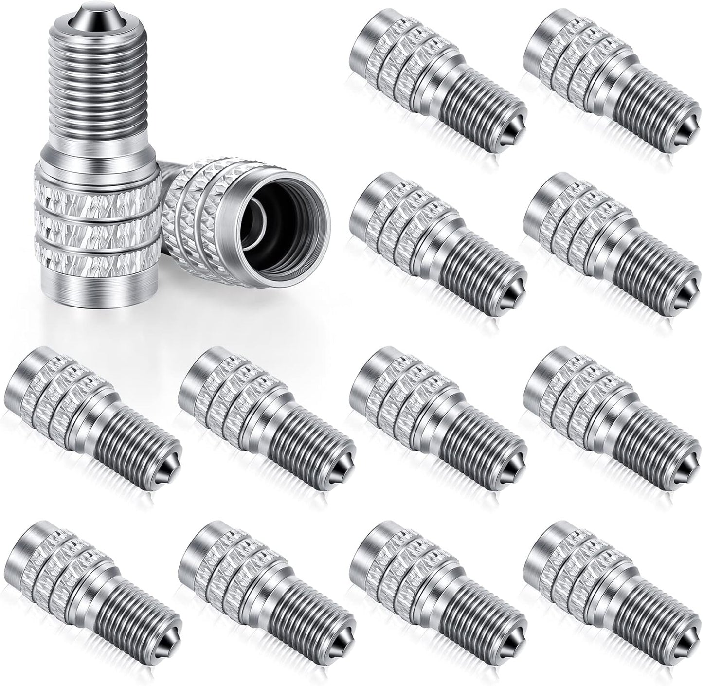 16 pack double valve caps pneumatic tire valve caps circulation tire caps suitable for high pressure truck car RV semi bus tires